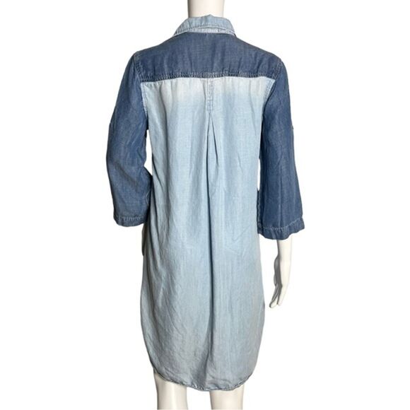 Cloth & Stone Dress Women Small Blue Chambray Denim Shirt Dress Casual Versatile - Picture 3 of 6